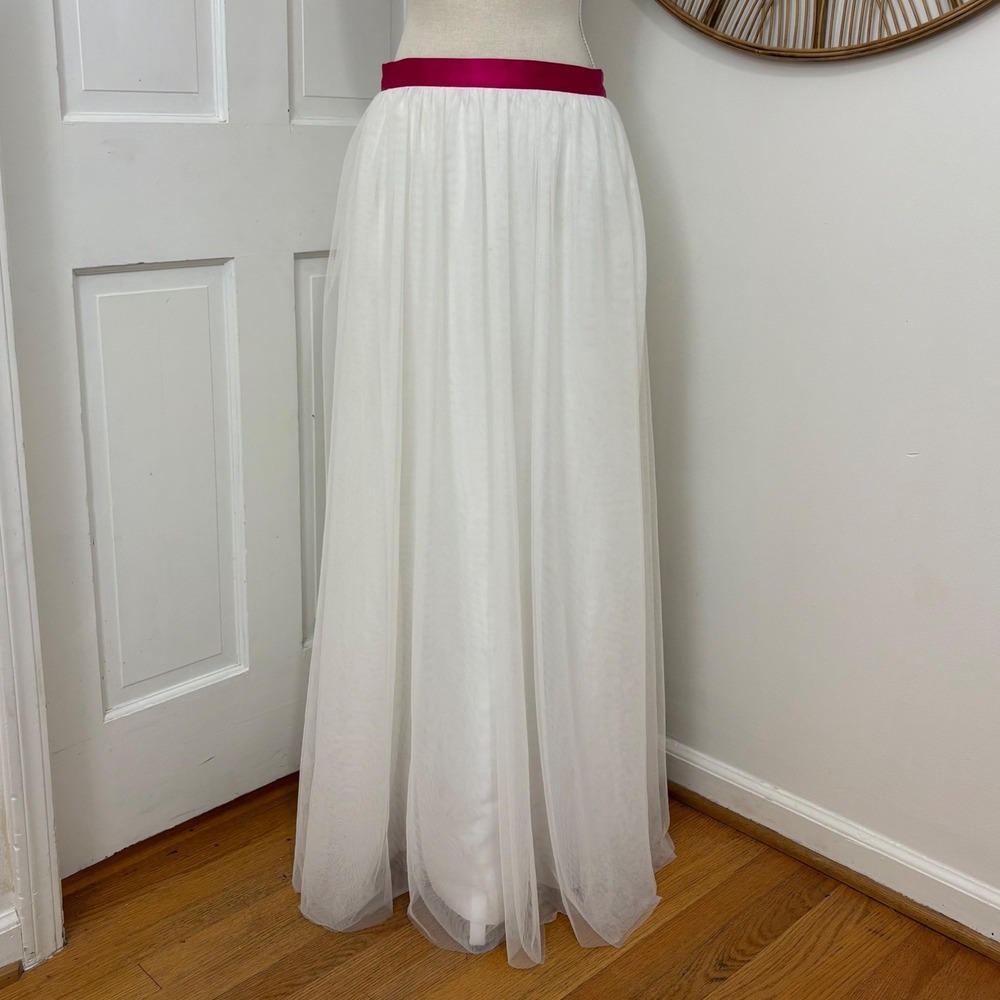Say Yes to the Prom Tulle Maxi Skirt Junior 11/12 White Bridal Formal Fairy